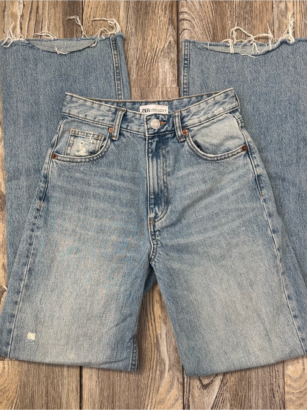 Zara Light Blue Straight Jeans